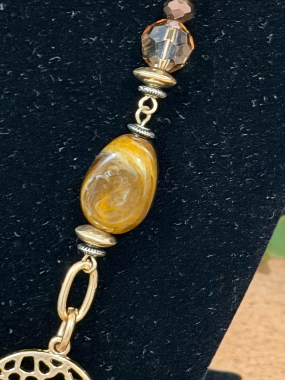 Ruby Rd. Gold-Tone Necklace with Brown and Marbled Accents - Picture 3 of 6